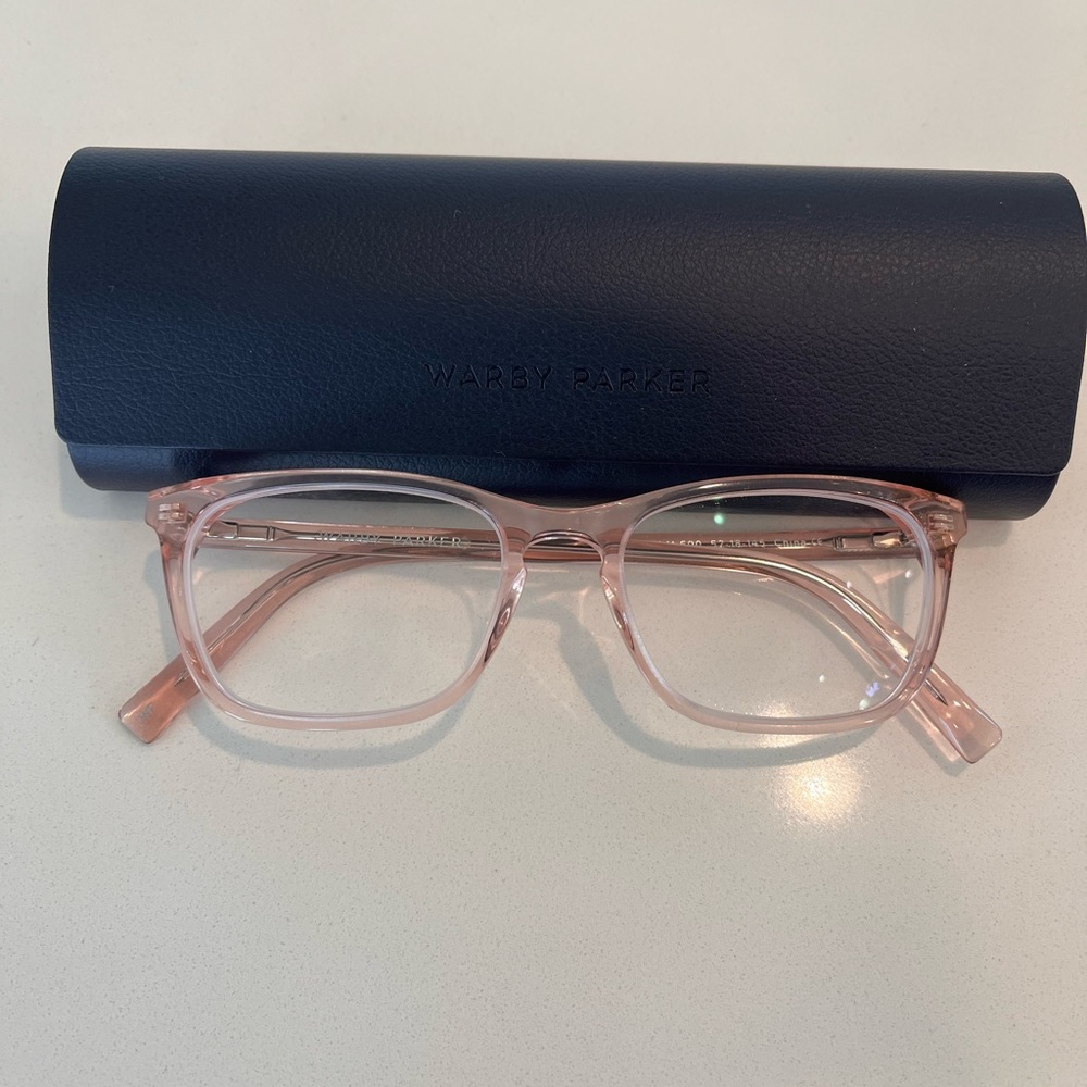 Warby Parker Blush Eyeglasses with Black Case